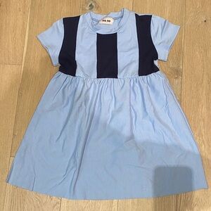 Kids Light Blue and Black Casual Dress